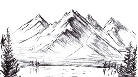 Desen In Creion Peisaj Cu Munti How To Draw Mountain Youtube