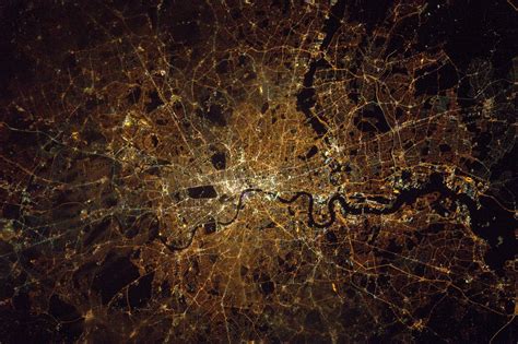 London At Night Seen From The International Space Station Earth Blog