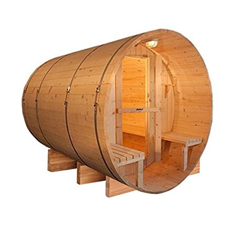 Aleko 5 Person Rustic Red Cedar Indoor Outdoor Wet Dry Barrel Sauna