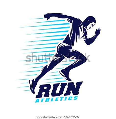 Running Man Logo Template Stock Vector Royalty Free 1068702797