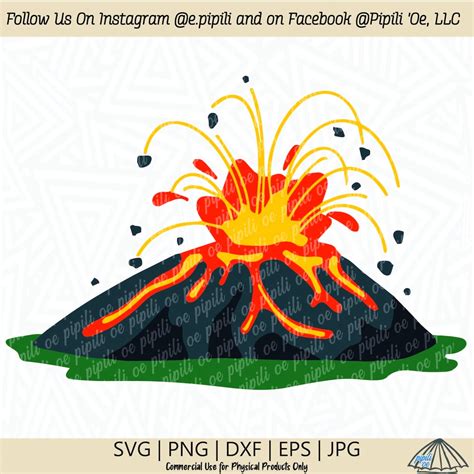 Erupting Volcano Svg Volcano Svg Kids Design Svg Digital Download