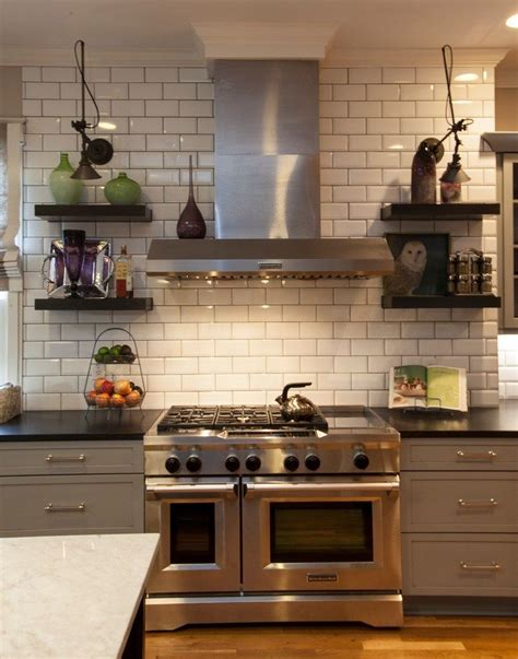 Subway tile is a classic choice for a kitchen backsplash. Splashy White Subway Tile Backsplash convention Atlanta ...