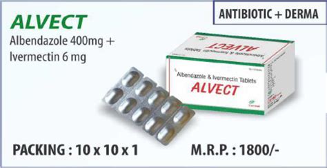 In humans, this includes head lice, scabies, river blindness (onchocerciasis), strongyloidiasis, trichuriasis, ascariasis. Albendazole 400mg + Ivermectin 6mg Tablets - Medisync Pharma