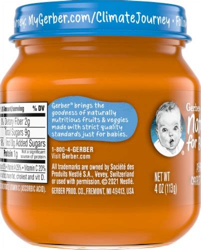 Gerber Natural 2nd Foods Pear Carrot Pea Stage 2 Baby Food 4 Oz