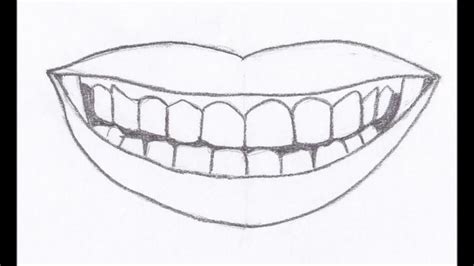 Step Draw Teeth Drawing Mouth Smiling Tutorial Smile Mouths Realistic