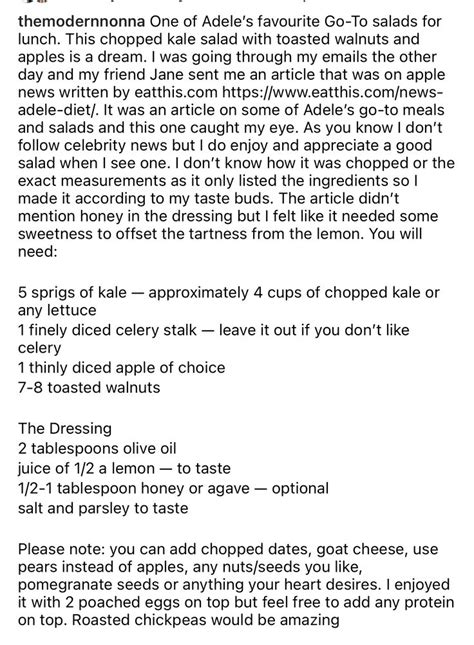 Pin By Anne Paradeza On Eat Like No One Is Watching Adele Diet Lunch Salads What Was I Thinking