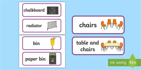 👉 Esl Classroom Labels Furniture Teacher Made