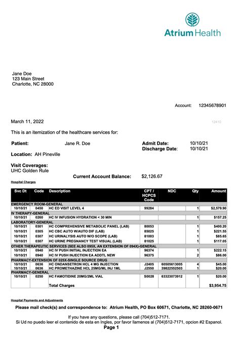 How to request an itemized bill from a hospital