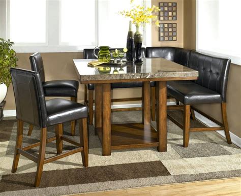 Ivinta kitchen table dining table with modern italian type small, simple tea table with rectangle wood marble pattern board and golden metal table legs, for refreshment, afternoon tea (white, 44.9w) $149.90 $ 149. Kitchen Granite Top Dining Room Table Portable Kitchen Round Marble Dining Table Ideas - Loccie ...