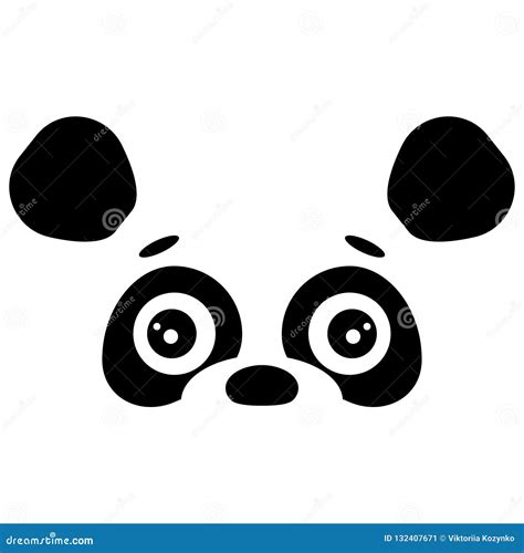 Abstract Face Of Cute Panda Vector Design Template Stock Vector