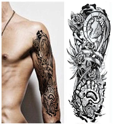 Waterproof Temporary Removable Tattoo Skull 3d Fake Stickers Arm Leg Body Art Tatouage Body
