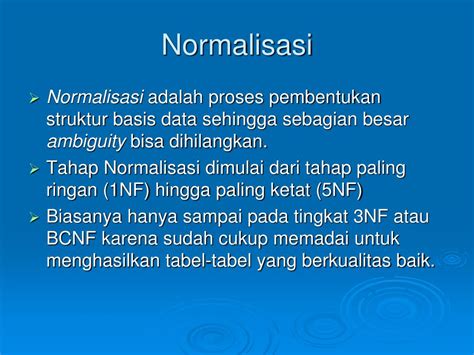 Ppt Normalisasi Basis Data Powerpoint Presentation Free Download