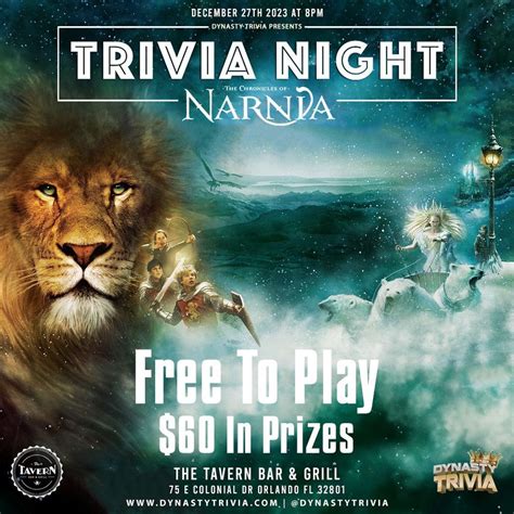 the tavern trivia night the chronicles of narnia the lion the witch and the wardrobe movie