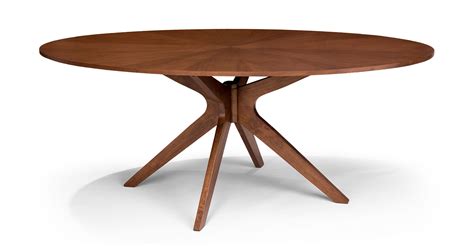 Conan Oval Dining Table Wood Tables Bryght Modern Mid Century