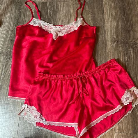 Victoria’s Secret Sext Red Sleepwear Set Cami And Depop