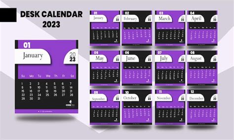 Premium Vector Wall Calendar Template 2023