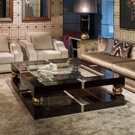 4.5 out of 5 stars. Luxury Ebony And Gold Square Coffee Table