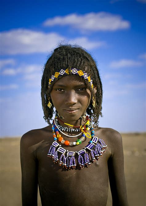 Afar Tribe Girl With Big Necklace And Braided Hair Assait Flickr