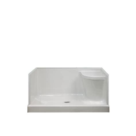 Mirolin Ellis 48 Inch W Acrylic Shower Base Rectangle With Seat Left