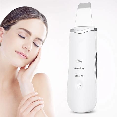 rechargeable ultrasonic face skin scrubber facial cleaner peeling vibration blackhead removal