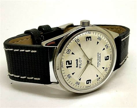 Rare Vintage Hmt Pilot 17j Manual Winding Vintage Watch White Etsy