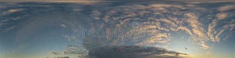 Dark Blue Twilight Sky Panorama With Cirrus Clouds Seamless Hdr 360