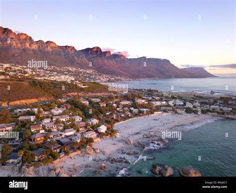 Aerial View Over Clifton Beach Cape Town South Africa Stock Photo Alamy