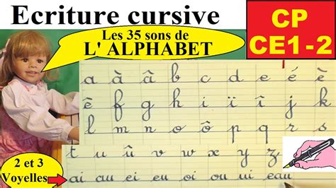 Ecriture Cursive Des 35 Sons De Lalphabet Et Voyelles Doubles Au Cp