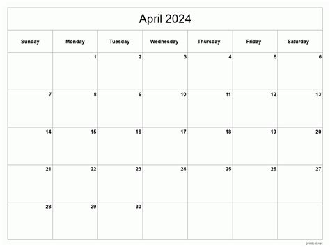 April 2024 Printable Calendar With Holidays Download Moira Tersina