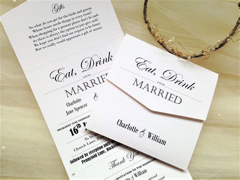 Vintage Tri Fold Wedding Invitations Personalised Wedding Invites