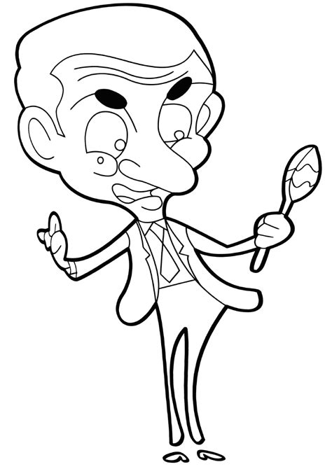 Cartoon Mr Bean Coloring Pages In Coloring Pages Cartoon Color