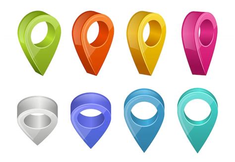 Premium Vector Colored Map Pointers Various Colors Gps Navigation