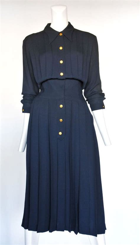 Vintage outfits vintage gowns vintage mode vintage chanel vintage couture coco chanel chanel paris chanel black 1930s fashion. Reserved VIntage Chanel Navy Classic Coco Dress with Gold ...