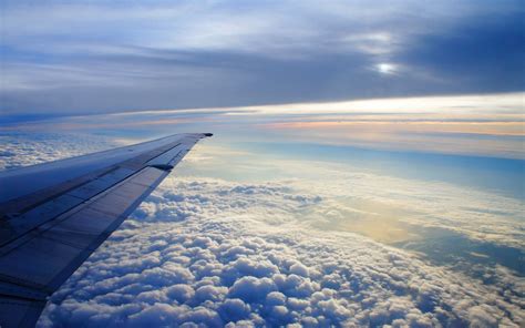 Download Wallpaper 1920x1200 Sky Altitude Clouds Airplane Wing