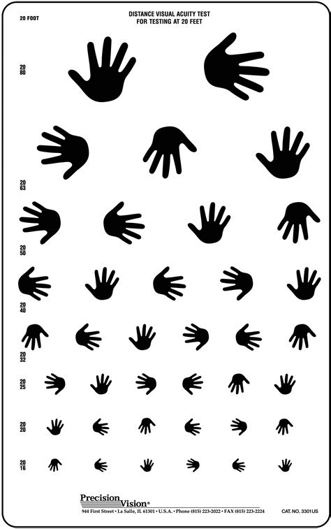 Hand Held Visual Acuity Chart