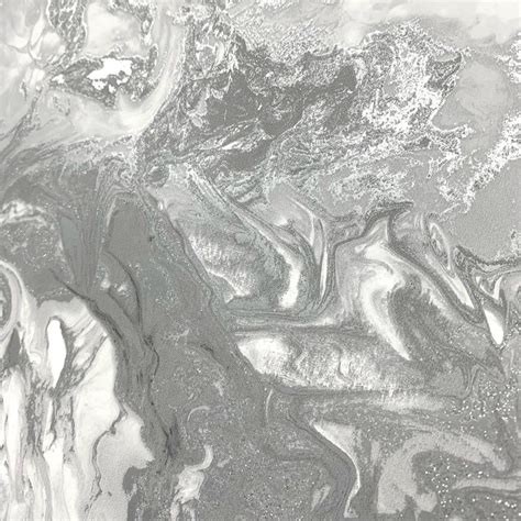 Liquid Swirl Marble Grey And Metallic Silver Wallpaper 6355 6355