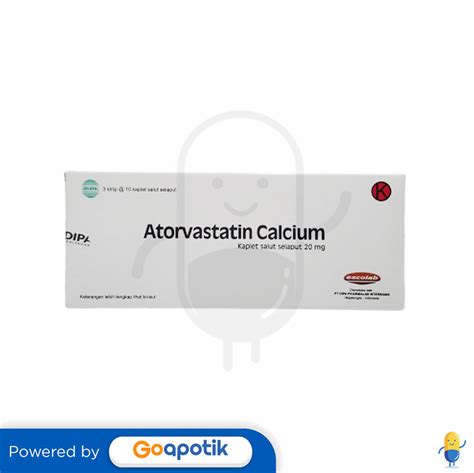 Atorvastatin Calcium Dipa 20 Mg Box 30 Kaplet Kegunaan Efek Samping