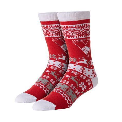 Sydney Swans Mens Ugly Christmas Socks