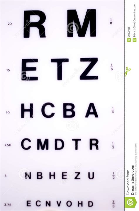 Optician Eye Test Chart Stock Photo Image Of Health 90209036