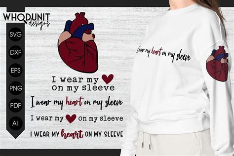 Heart On Sleeve Svg Anatomical Heart Graphic By Whodunit Designs