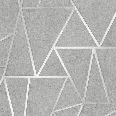 Metro Geometric Apex Wallpaper Grey Silver Wallpaper