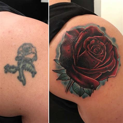 Rose Tattoo Cover Up On Shoulder Blade Best Tattoo Ideas Gallery