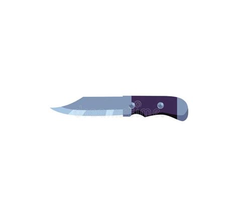 Camping Knife With Curved Blade Flat Style Vector Illustration Stock