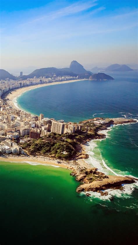 Aerial View Of Copacabana Beach And Ipanema Beach In Rio De Janeiro