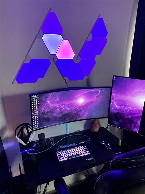 A Better Image Of My Setup Without My Cpu Gaming Room Setup Pc Setup
