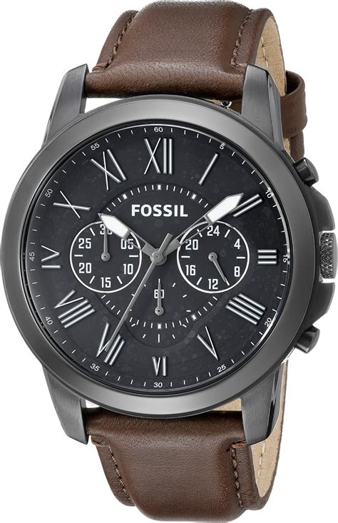 Fossil Fs4885 Montre Homme Quartz Chronographe Bracelet Cuir Marron Fossil Amazon Fr