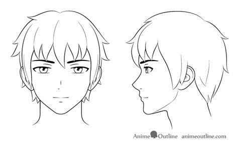 How To Draw Anime And Manga Male Head And Face Animeoutline