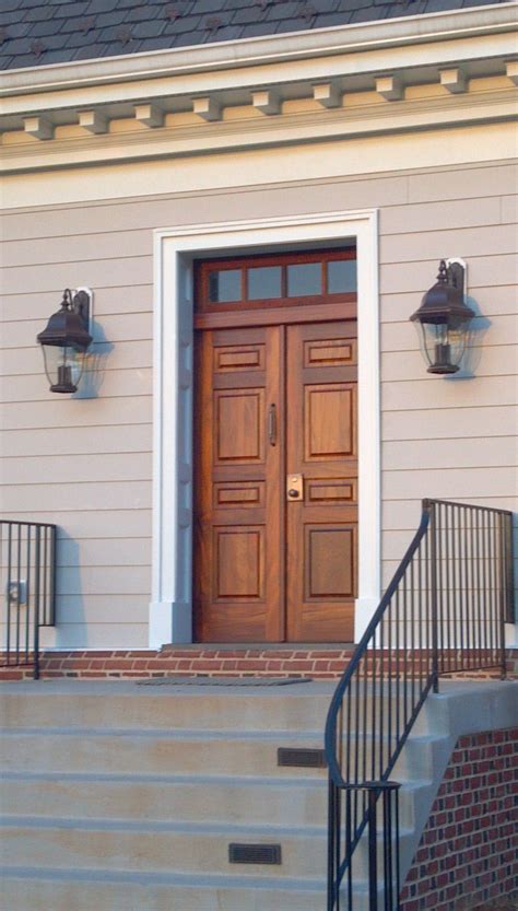 A Classic Colonial Exterior Door Custom Made From Rich Elegant