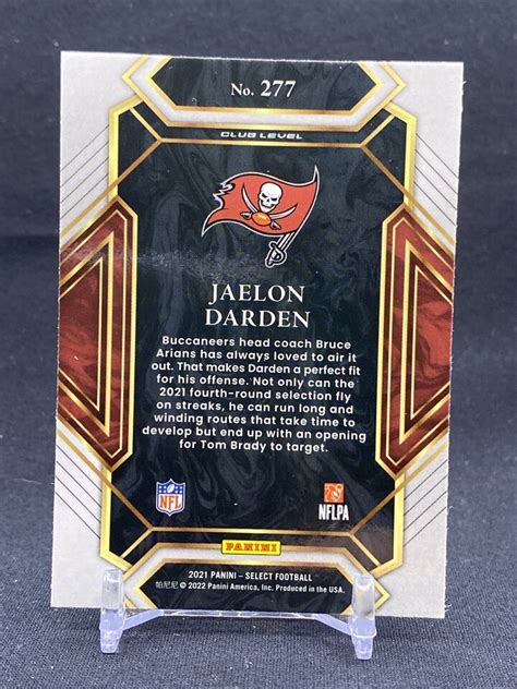 Panini Select Jaelon Darden Club Level Rookie Rc Tampa Bay