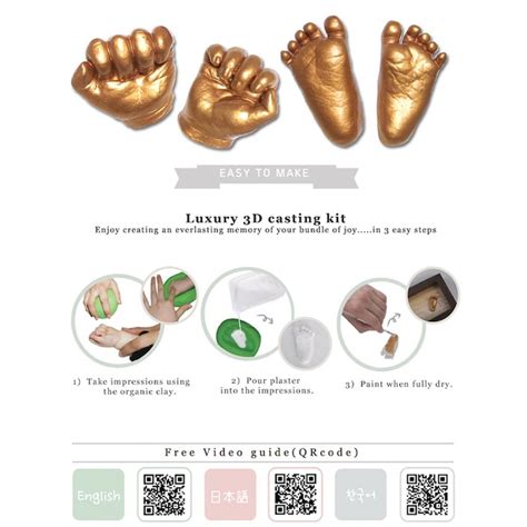 Momspresent Baby Hands And Feet Casting 3d Print Diy Kit 3 Color